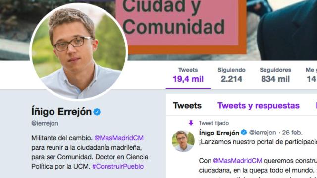 Errejón elimina de las redes cualquier rastro de su relación con Podemos