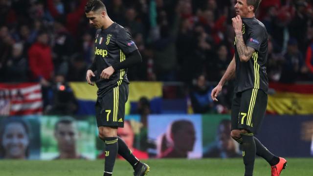 Ronaldo durante el partido entre el Atlético de Madrid y la Juventus