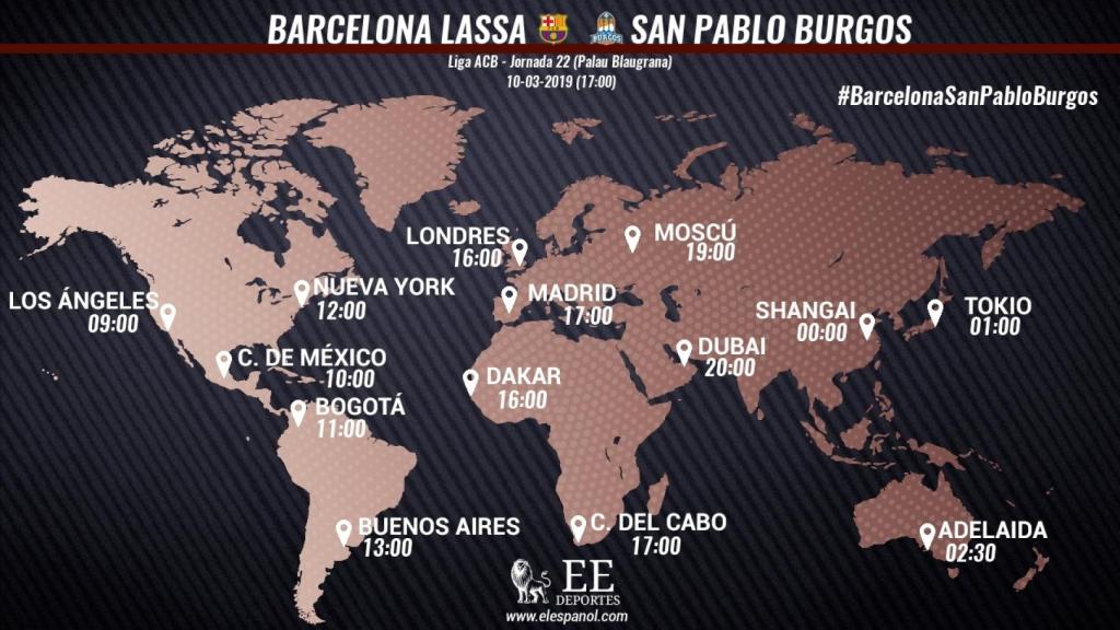 Horario internacional del Barcelona Lassa - San Pablo Burgos