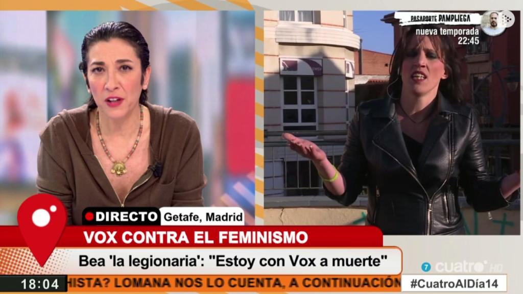 Bea La Legionaria en 'Cuatro al día'.