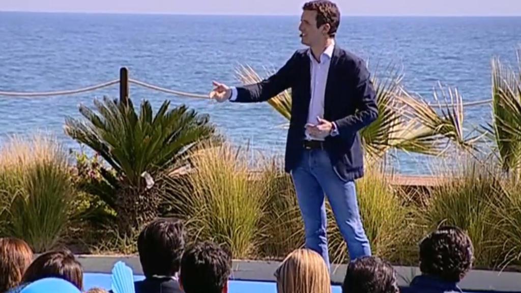 Casado durante el acto en Valencia.