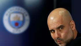 Pep Guardiola, en rueda de prensa del Manchester City para la Champions League