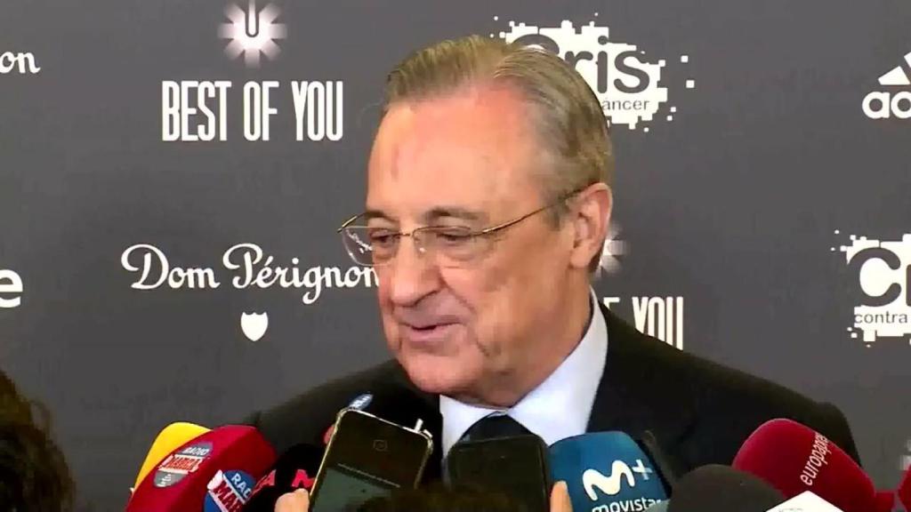 Florentino Pérez, ante los medios de comunicación