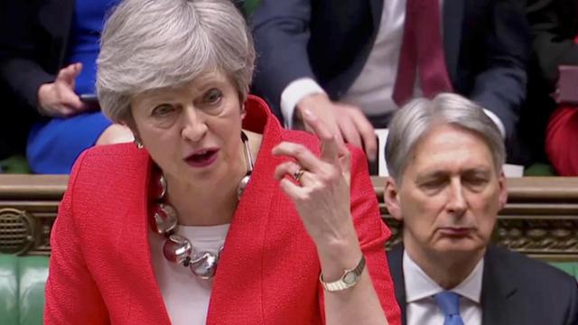 May durante su intervención en el Parlamento británico este martes