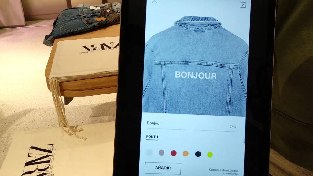 El servicio de personalización en Zara.com.