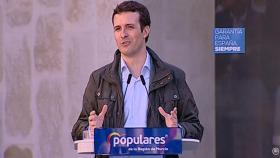 Pablo Casado en un mitin en Cartagena, Murcia.