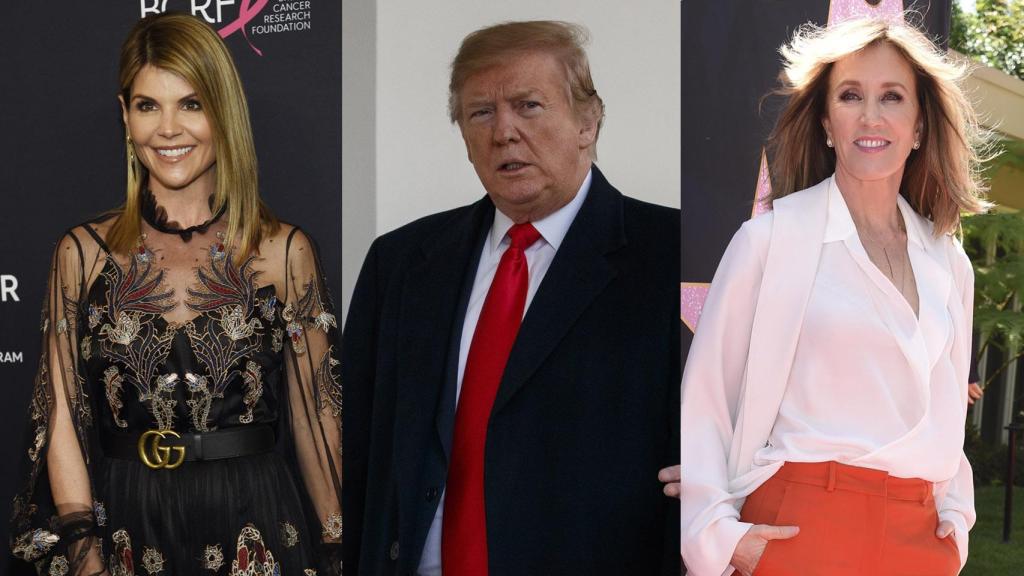 Lori Loughlin, Donald Trump y Felicity Huffman