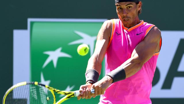 Nadal, durante el partido con Khachanov.