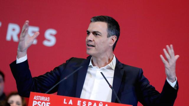 Pedro Sánchez, en un acto preelectoral esta semana en Asturias.