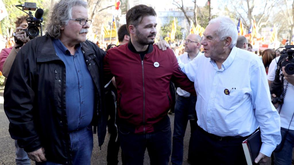 Rufián junto a Tardà y Maragall