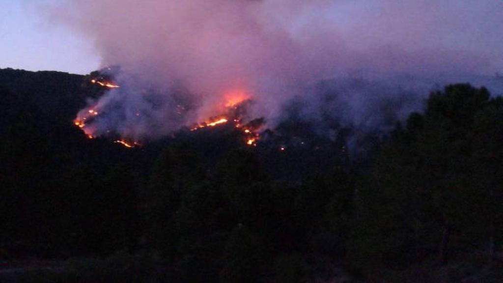 Imagen del incendio de Meteo Hellín