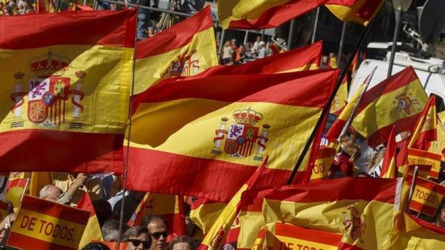 Imagen de la manifestación por la unidad de España en Colón de febrero de 2019.