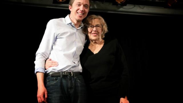 Íñigo Errejón y Manuela Carmena, en el acto de promoción de las primarias de Más Madrid.