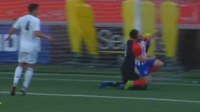 Penalti pitado a favor del juvenil del Atlético de Madrid