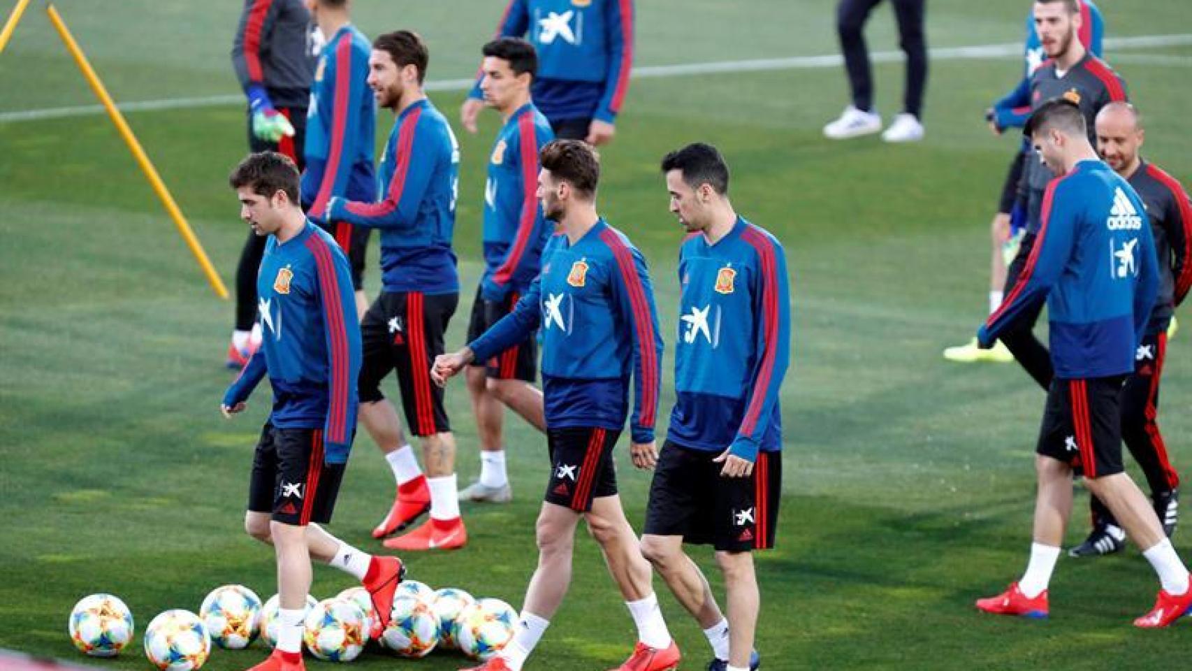 Entrenamiento de la selección española en La Ciudad del Fútbol