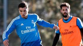 Brahim Díaz e Isco, en un entrenamiento del Real Madrid