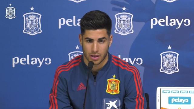 Marco Asensio en el acto promocional de la selección española. Foto: Twitter (@SeFutbol)