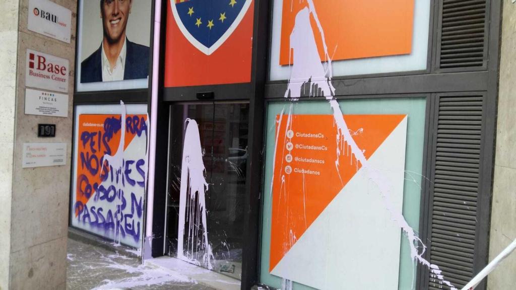 Fachada de la sede de Ciudadanos en Barcelona.