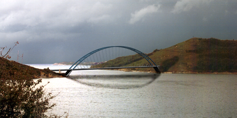 Imágenes del proyecto para unir A Coruña y Ferrol a través de puentes (Fuente: ETS Ingenieros de Camino, Canales y Puertos)