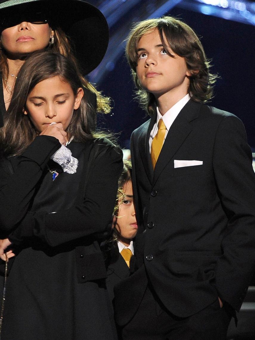 Paris y Prince Jackson en el funeral de su padre en Los Ángeles en 2009.