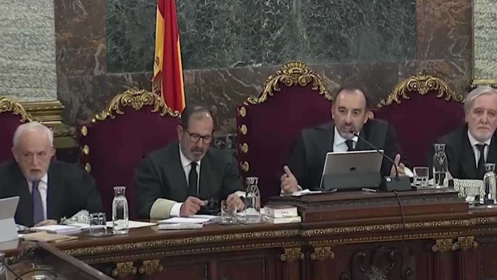 Marchena, en un momento del debate con las defensas