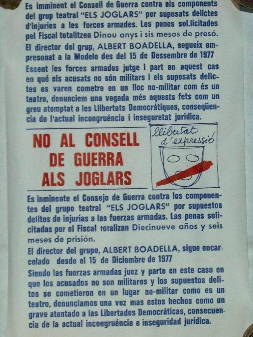 Uno de los carteles de la campaña contra la censura posfranquista.