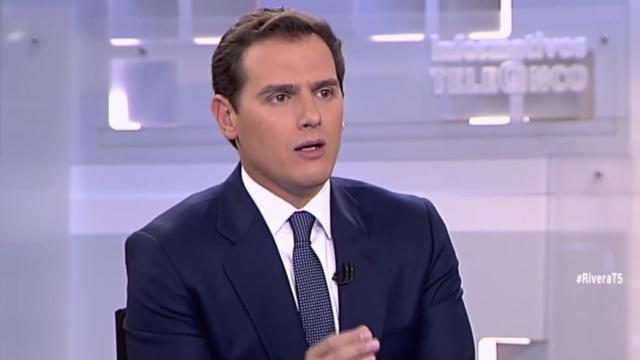 Albert Rivera, durante su entrevista en Telecinco.