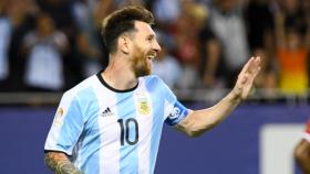 Messi, durante un partido con Argentina