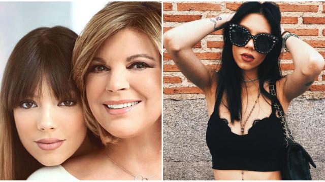 Alejandra Rubio junto a su madre al presentarla en '¡HOLA!' y una foto actual de sus redes sociales.