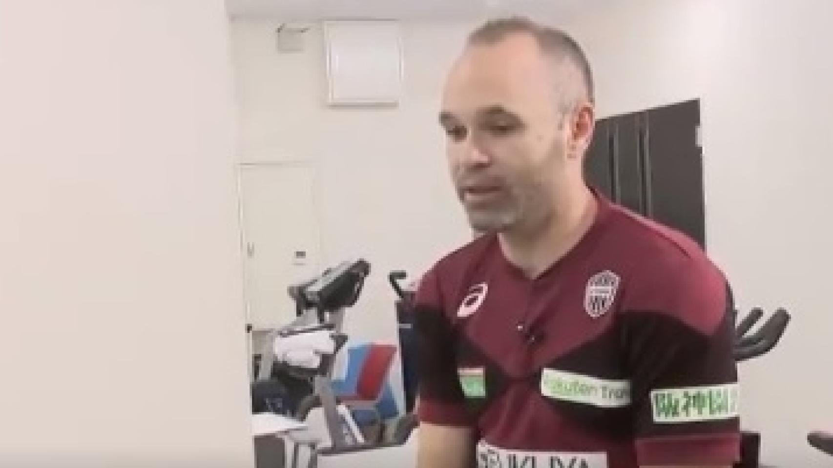 Iniesta, durante un acto