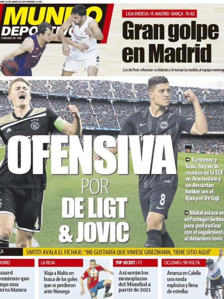 La portada del diario Mundo Deportivo (25/03/2019)