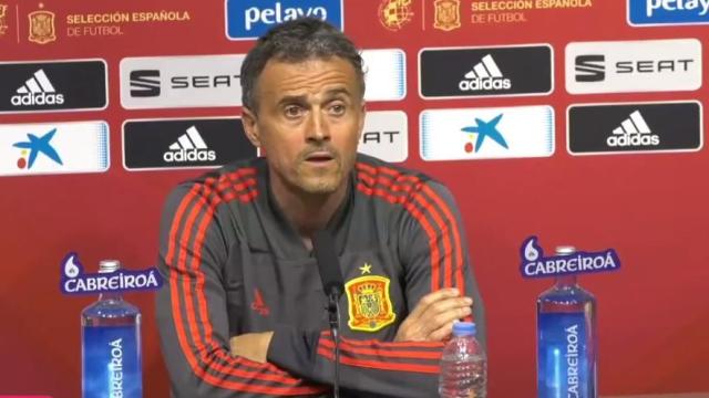 Luis Enrique en rueda de prensa. Foto: Twitter (@SeFutbol)