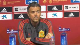 Luis Enrique en rueda de prensa. Foto: Twitter (@SeFutbol)