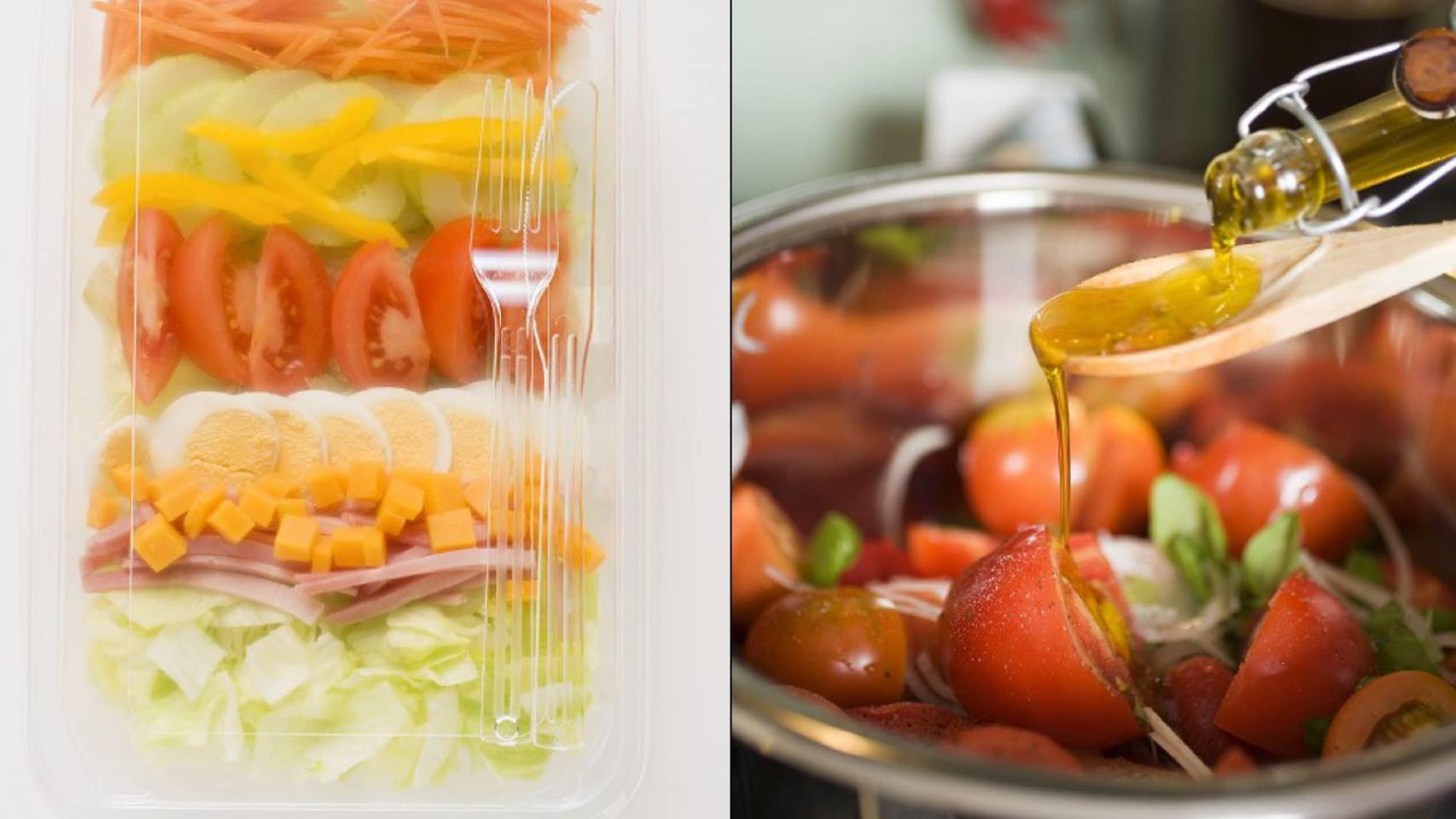 Ensalada preparada vs ensalada hecha en casa.