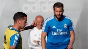 Lucas Vázquez, durante un entrenamiento del Real Madrid