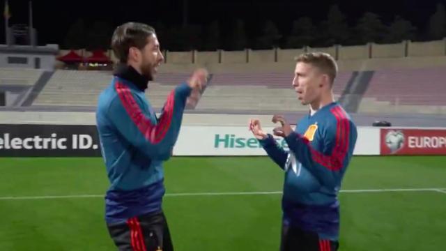 Sergio Ramos, Muniaín y su celebración a lo Joaquín: Tiki-tiki, miau miau