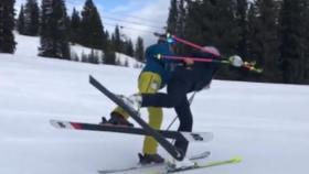 Lindsey Vonn practica esquí-ballet