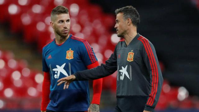 Sergio Ramos y Luis Enrique