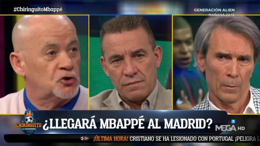 'Lobo' Carrasco, en El Chiringuito. Foto: Twitter (@elchiringuitotv)