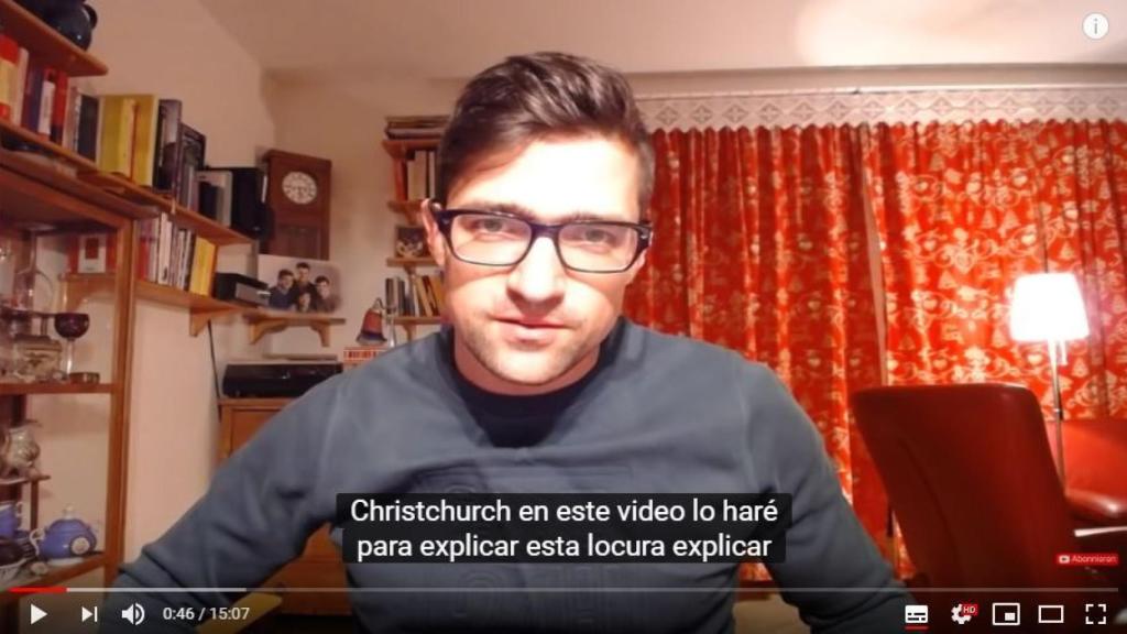 Frame de uno de los vídeos de Youtube de Sellner en el que explica que recibió la donación pero afirma no tener nada que ver.