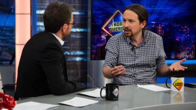 Pablo Iglesias, junto a Pablo Motos en 'El Hormiguero'