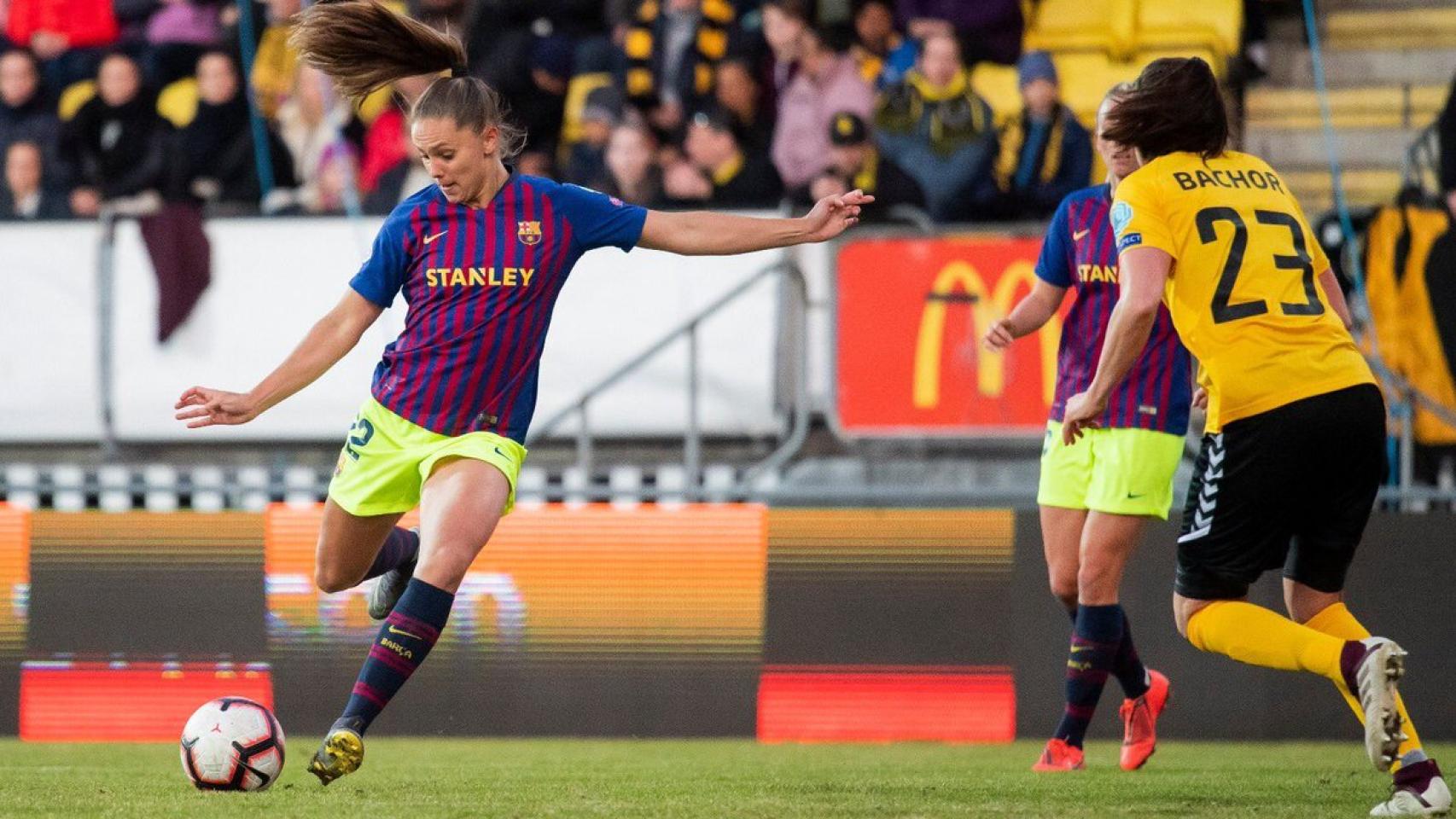 Lieke Martens, en el LSK Kvinner - Barcelona de la Women's Champions League. Foto: Twitter (@FCBfemeni)