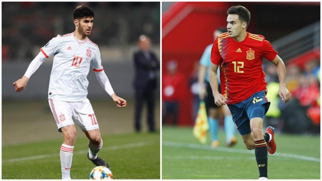 Marco Asensio con la selección española y Reguilón con la Sub21