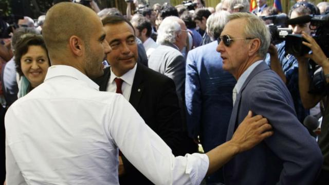 Cruyff y Guardiola en un acto