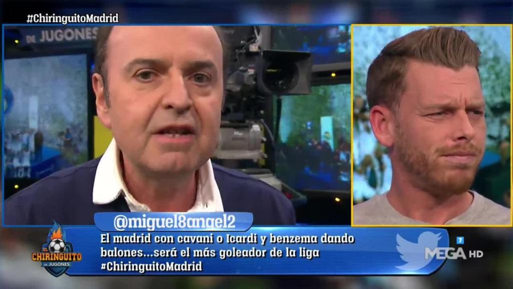 Juanma Rodríguez y Jota Jordi en El Chiringuito. Foto: Twitter (@elchiringuitotv)