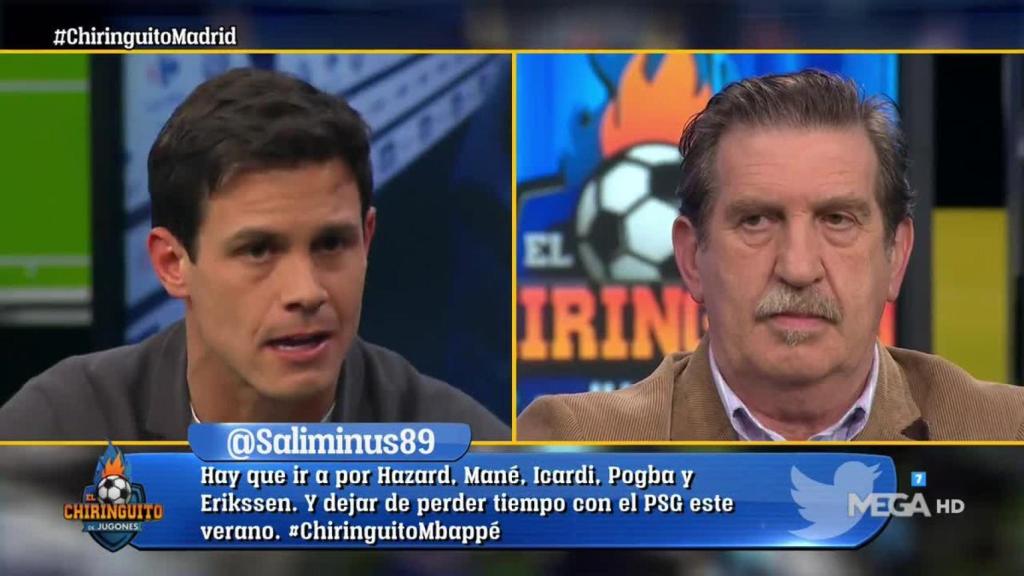 Edu Aguirre, en El Chiringuito. Foto: Twitter (@elchiringuitotv)