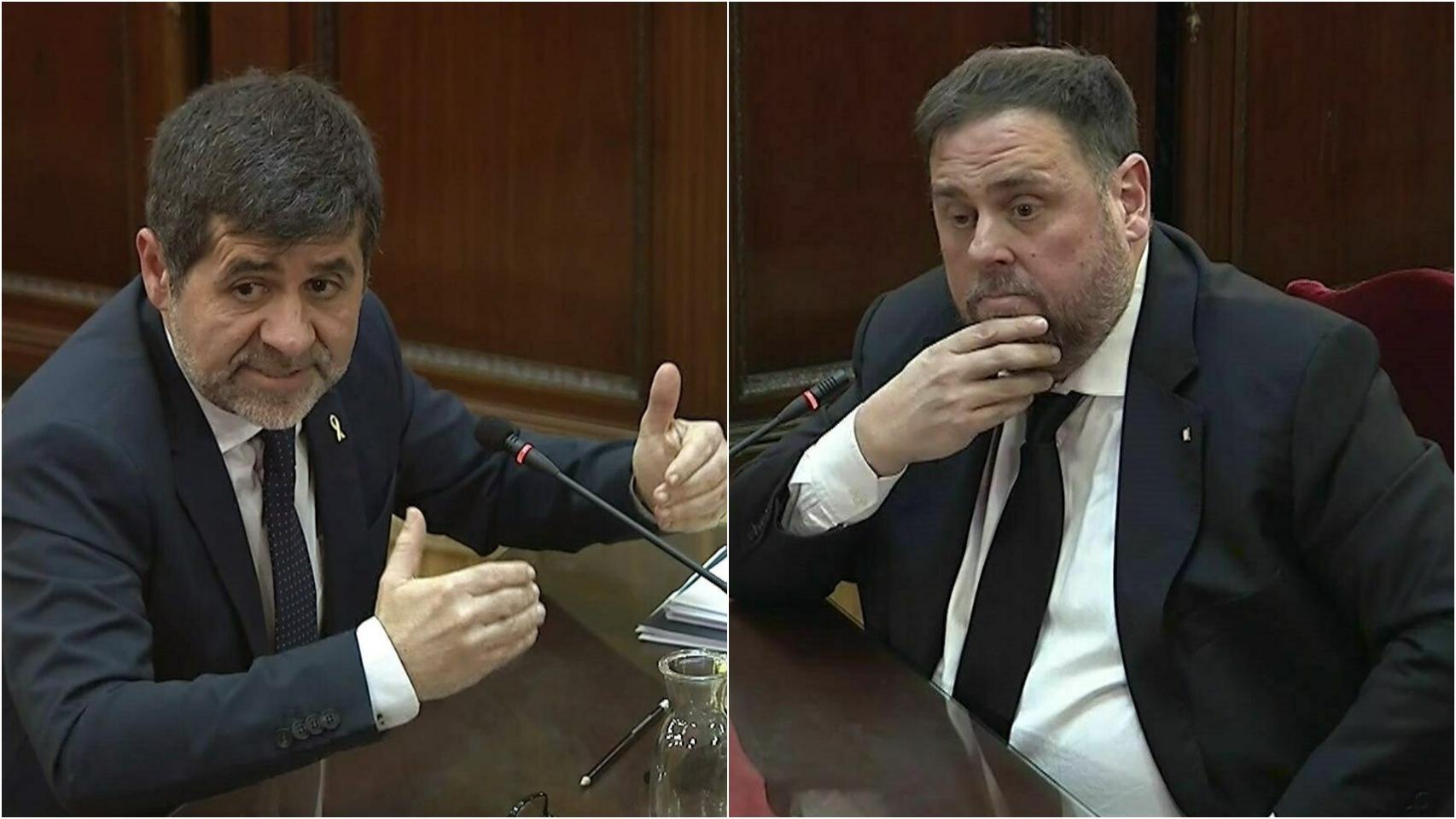 Jordi Sànchez (izquierda) y Oriol Junqueras (derecha).