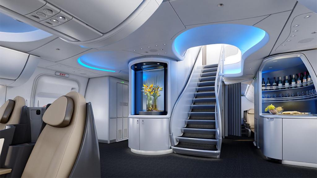 Diseño actual de las escaleras del Boeing 747.