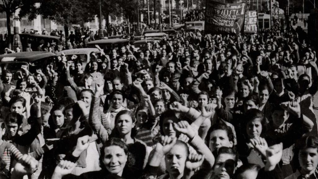 Manifestación popular en Madrid en 1936.