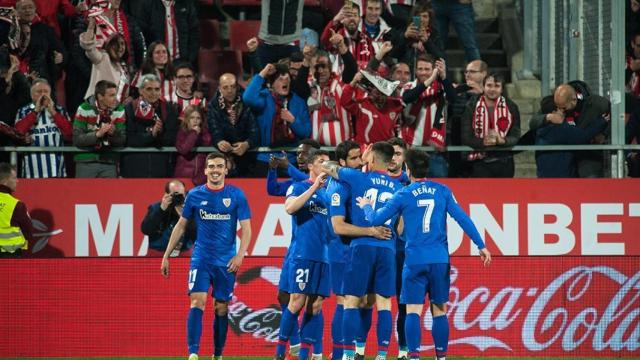 Los jugadores del Athletic celebran un gol ante el Girona. Foto: Twitter (@AthleticClub)